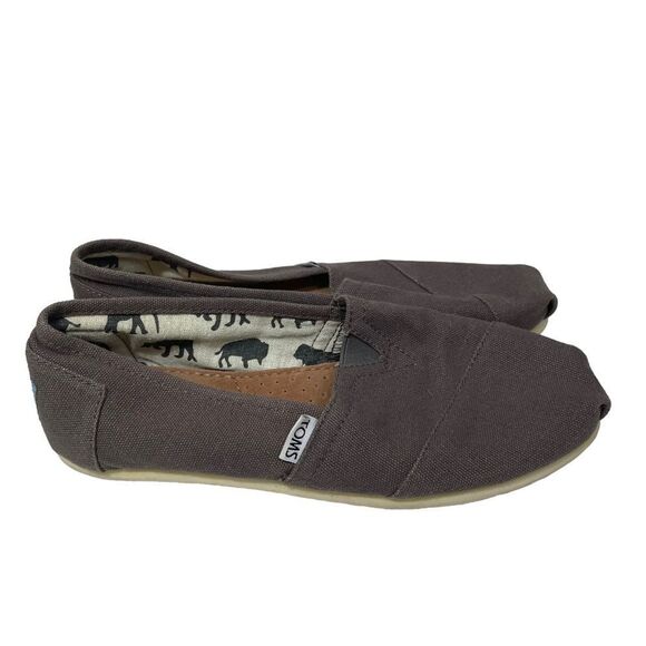Toms Grey Classic Canvas Loafers - Picture 1 of 8